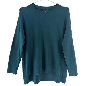 EILEEN FISHER Wool Blend Crewneck‎ Lightweight Sweater • XS • teal, blue, green